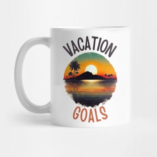 Vacation Goals Tropical Vintage Sunset Mug